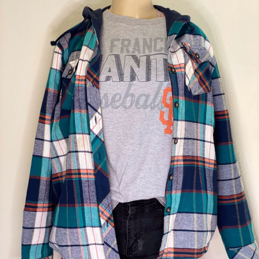 Rustic Ridge Plaid Hooded Button Up Shirt/Jacket